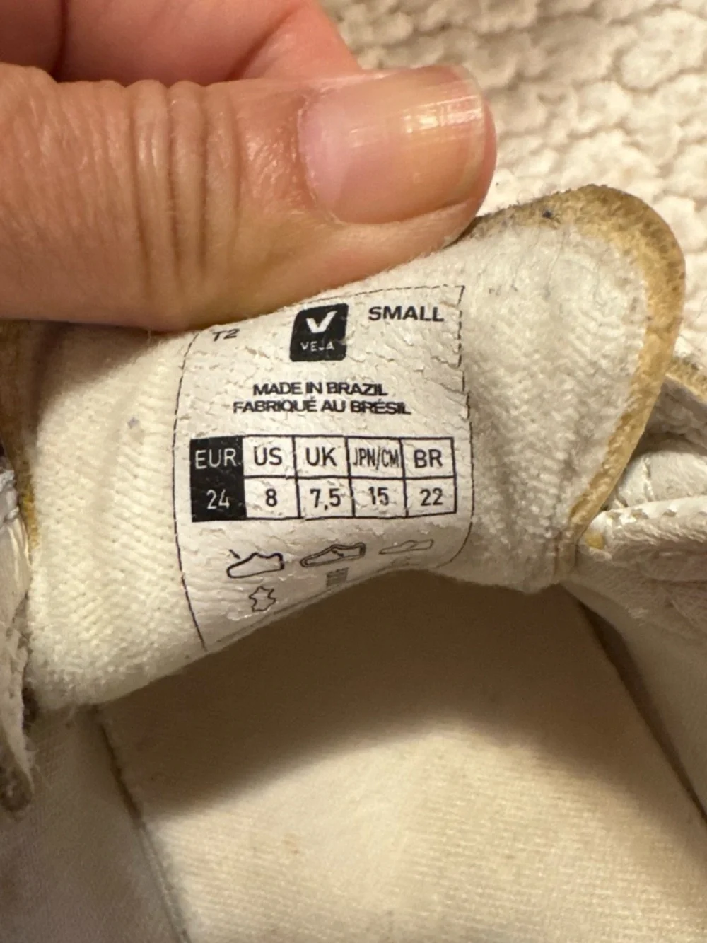 Veja Kids White Sneakers with Navy V and Red Heel Tab